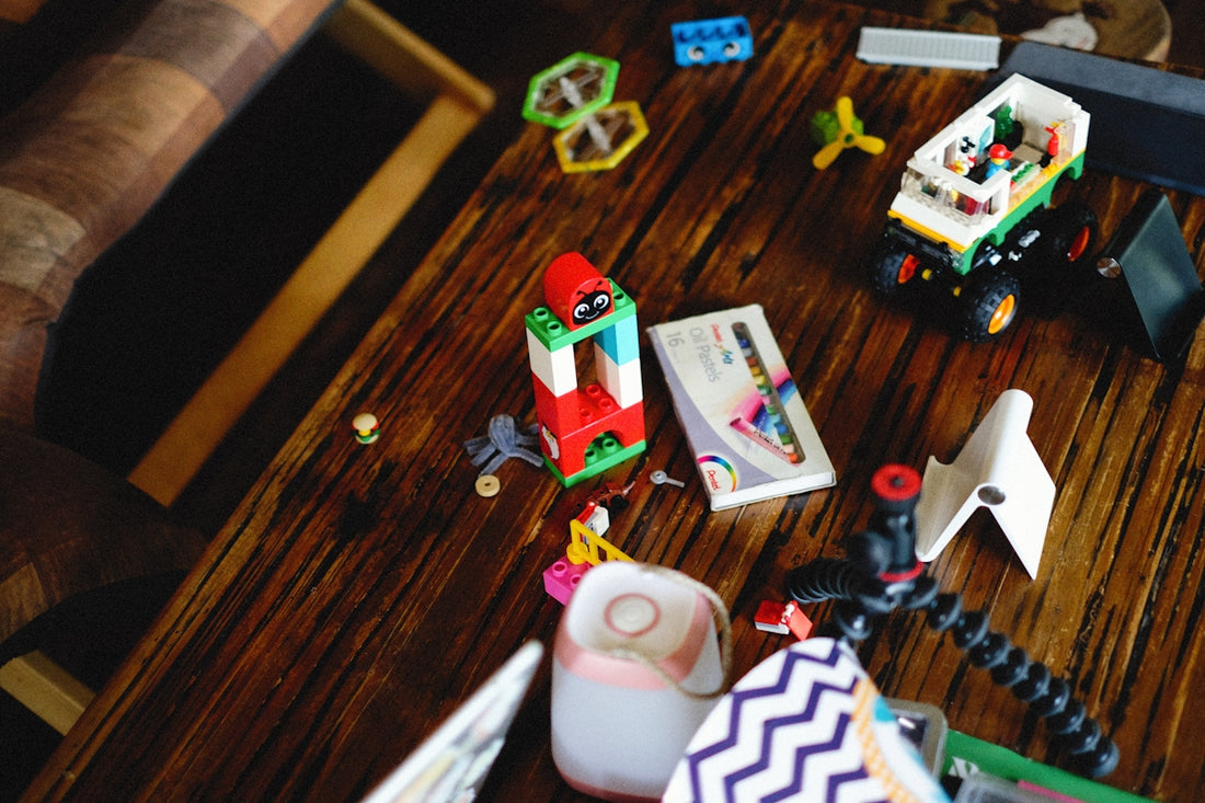a group of toys on a table