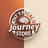 Logo of Journey Store with a brain illustration on a two-tone background