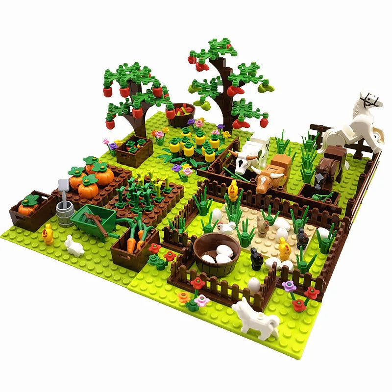 Creative City Farm Building Blocks Set with Animals: Pigpen, Doghouse, Henhouse Toys for Kids Atypical Journey Store