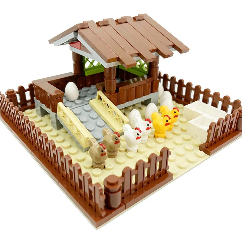 Creative City Farm Building Blocks Set with Animals: Pigpen, Doghouse, Henhouse Toys for Kids Atypical Journey Store