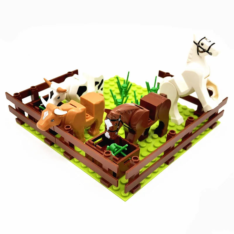 Creative City Farm Building Blocks Set with Animals: Pigpen, Doghouse, Henhouse Toys for Kids Atypical Journey Store