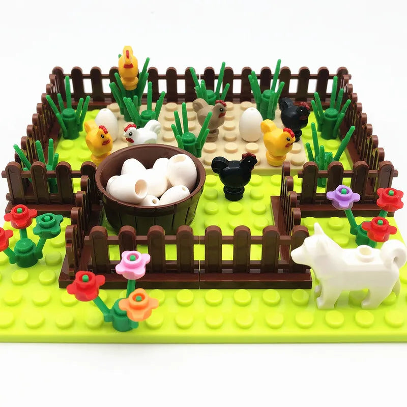 Creative City Farm Building Blocks Set with Animals: Pigpen, Doghouse, Henhouse Toys for Kids Atypical Journey Store
