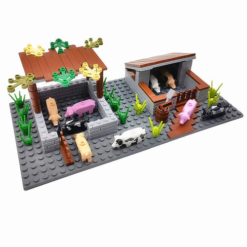 Creative City Farm Building Blocks Set with Animals: Pigpen, Doghouse, Henhouse Toys for Kids Atypical Journey Store