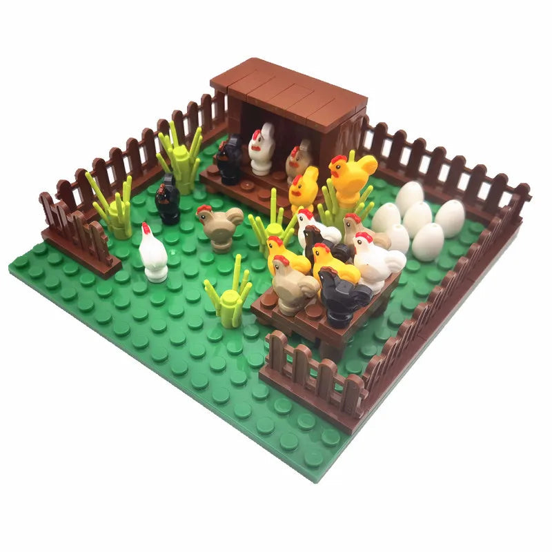 Creative City Farm Building Blocks Set with Animals: Pigpen, Doghouse, Henhouse Toys for Kids Atypical Journey Store