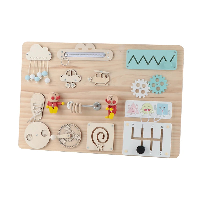 Wooden Busy Board DIY Toy Baby Montessori Sensory Activity Board Accessories For Children Locks Busyboard Parts Educational Toys Atypical Journey Store
