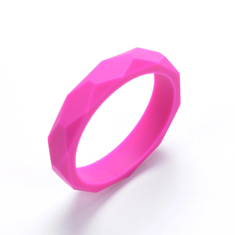 LOFCA 1PC Teething Bracelet Silicone Baby Bangle Teether Wristband Aldut Size Fashion Chew Toy Silicone Beads Nursing Jewelry Atypical Journey Store