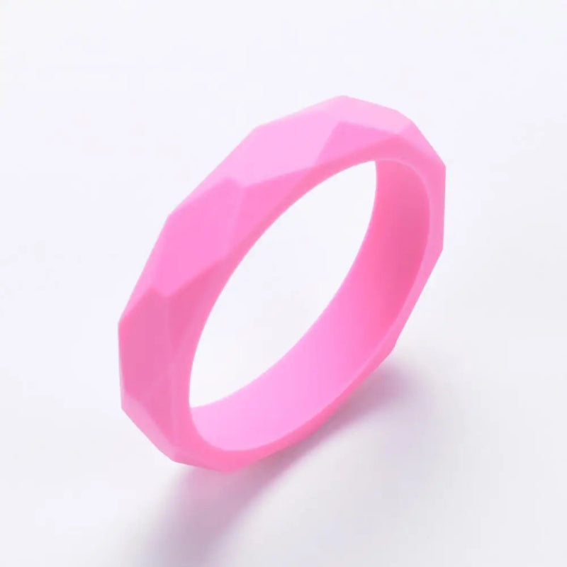 LOFCA 1PC Teething Bracelet Silicone Baby Bangle Teether Wristband Aldut Size Fashion Chew Toy Silicone Beads Nursing Jewelry Atypical Journey Store