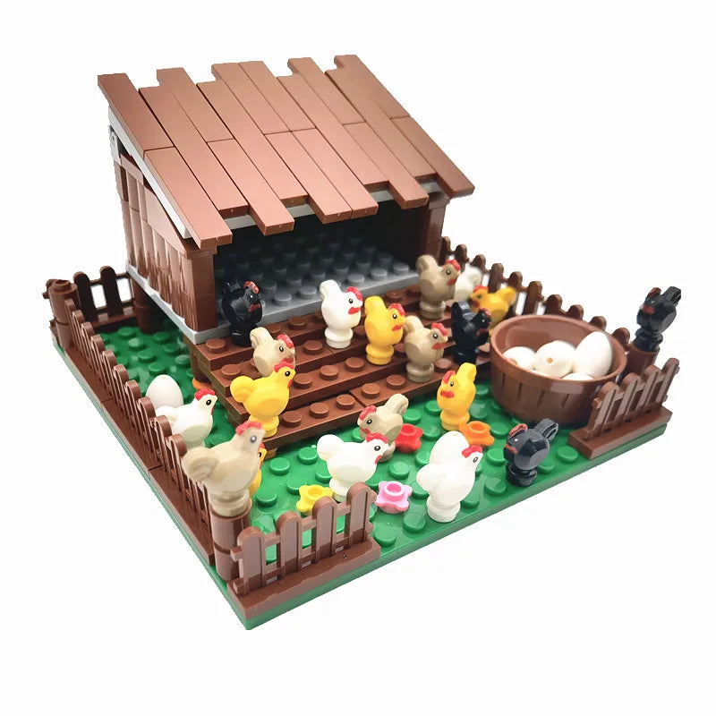 Creative City Farm Building Blocks Set with Animals: Pigpen, Doghouse, Henhouse Toys for Kids Atypical Journey Store