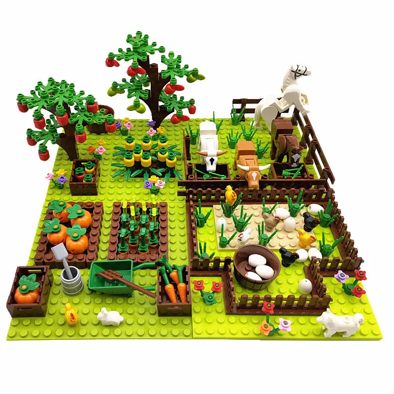 Creative City Farm Building Blocks Set with Animals: Pigpen, Doghouse, Henhouse Toys for Kids Atypical Journey Store