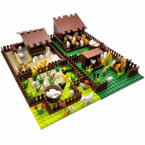 Creative City Farm Building Blocks Set with Animals: Pigpen, Doghouse, Henhouse Toys for Kids Atypical Journey Store