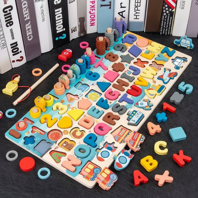 Kids Montessori Math Toys For Toddlers Educational Wooden Puzzle Fishing Toys Count Number Shape Matching Sorter Games Board Toy Atypical Journey Store