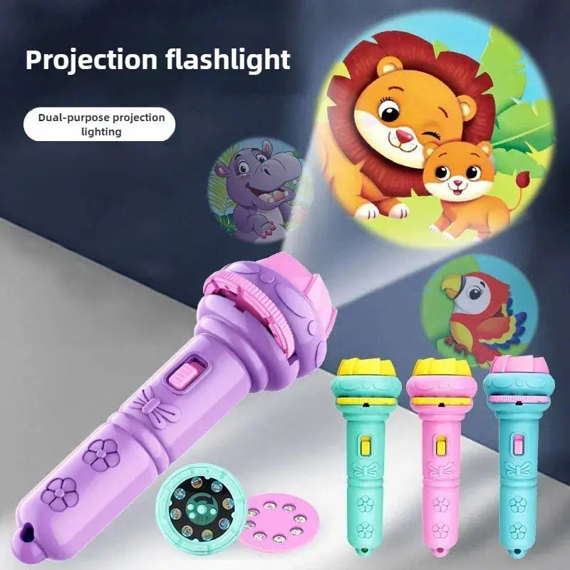 Projector Flashlight Toy for Kids - Luminous Cartoon Patterns for Early Learning