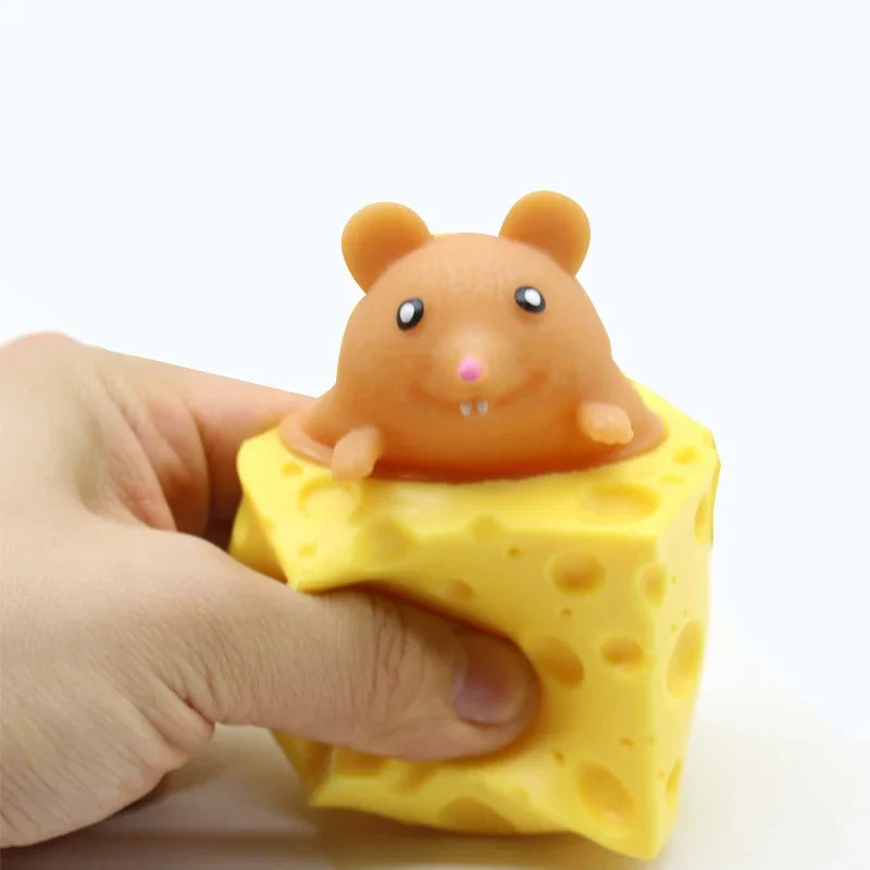 Cheese Mouse Stress Ball Toy - Decompression Squeeze Mice Fidget for Adults & Kids, Sensory Play Gift Atypical Journey Store