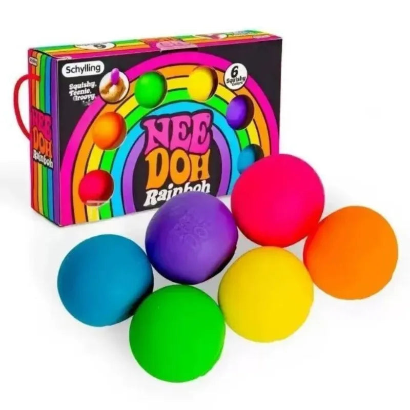 New Schylling Needoh Rainbow Ball Stress Relief Toys, Surprise Boxes, Squeeze Sensory Toys, Party Gifts Atypical Journey Store