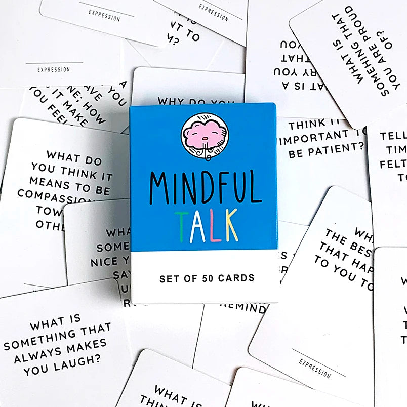Mindful Talk Conversation Cards 50Pcs Question Card Game for Kids Family Deep Meaningful Dialogue, Mindfulness Therapy Cards Atypical Journey Store