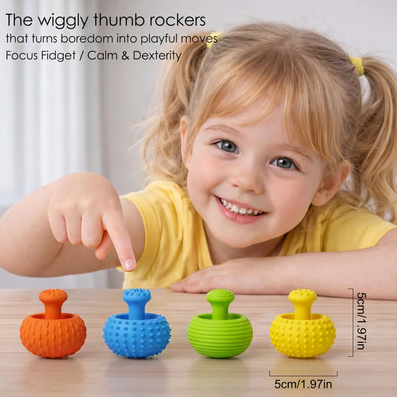 Silicone thumb joystick stress relief toy, suitable for kids and adults, 4-piece set, sensory toy with fun textured gadgets Atypical Journey Store