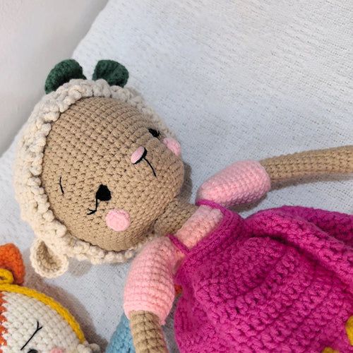 Crochet Lamb Lion Baby Stuffed Animal - Handmade Soothing Toy for Newborns, Sleep Aid & Photography Prop Atypical Journey Store
