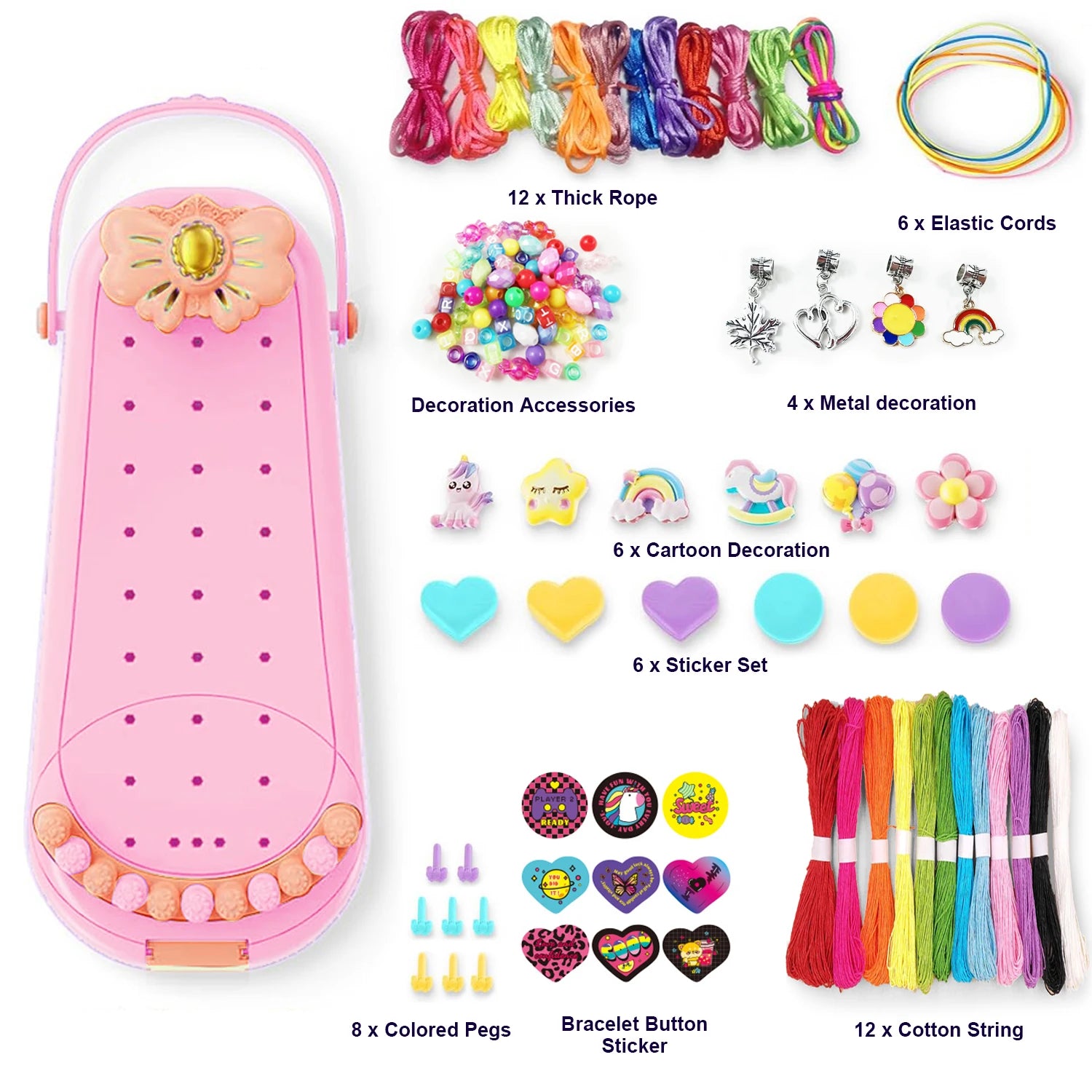 DIY Bracelet Making Kit for Girls - Children's Art And Craft Jewelry Rope Weaving Set Toy Suitable for Ages 6-12 Gift Atypical Journey Store