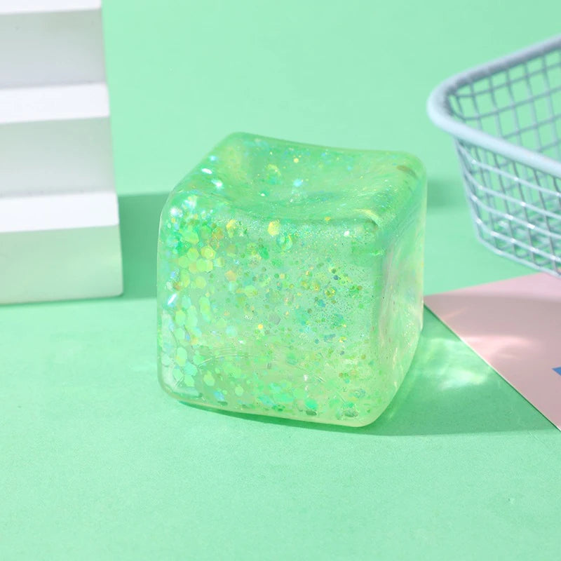 5CM Ice Cube Shaped Fidget Toy Square Stress Relief Ball Squishy Squeeze Anxiety Maltose Stress Relief Sensory Adults Toys Atypical Journey Store