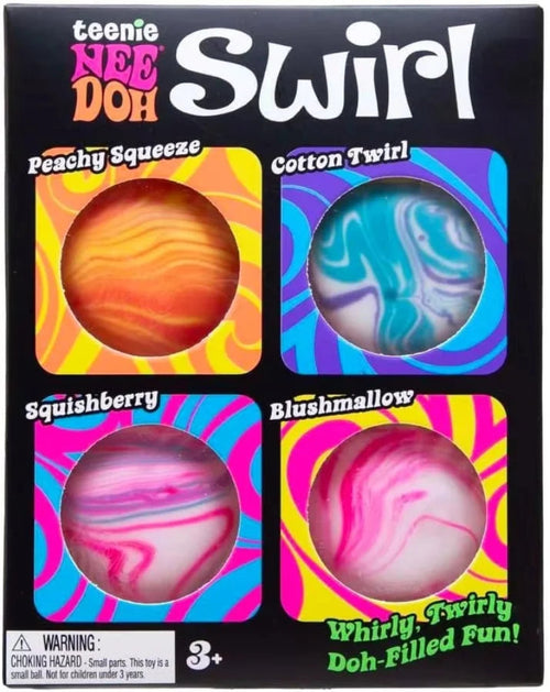 Hot 4Pcs Swirl NeeDoh Teenie Stress Balls Ultra Squishy Moldable Sensory Fidget Toy Blind Box Anti-Stress Relief for Adults Atypical Journey Store