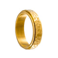 Titanium Steel Spinner Rings Reducing Pressure for Men and Women Irregular Patterns of Hammered Moonpits Rotating   Anti-stress Atypical Journey Store