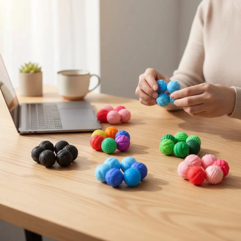 6pcs AHDH Silicone Magnetic Ball Stress Relief Toy Finger Stress Relief Educational Toy Novelty Magnetic Fidget Roller Atypical Journey Store