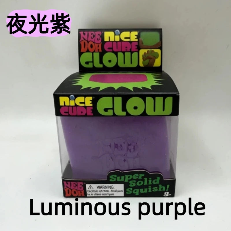 New Schylling Needoh Nice Cube Glow In The Dark Squishy Stress Toy - Slow Rebound Glitter Sensory Relief for Adults Atypical Journey Store