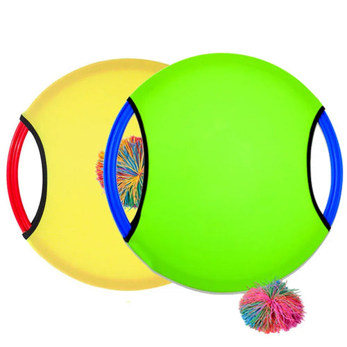 2PCS Outdoor Sports 28CM Flying Disc Trampoline Paddle Ball Game Toss and Catch Parent Child Interactive Sensory Toys Kids Adult Atypical Journey Store