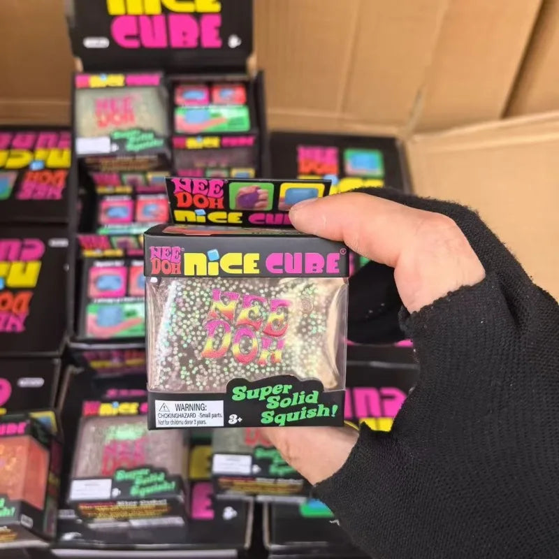 New Schylling Needoh Nice Cube Squishy Stress Toy Glow In The Dark Slow Rebound Sensory Glitter Pressure Relief For Adults gifts Atypical Journey Store