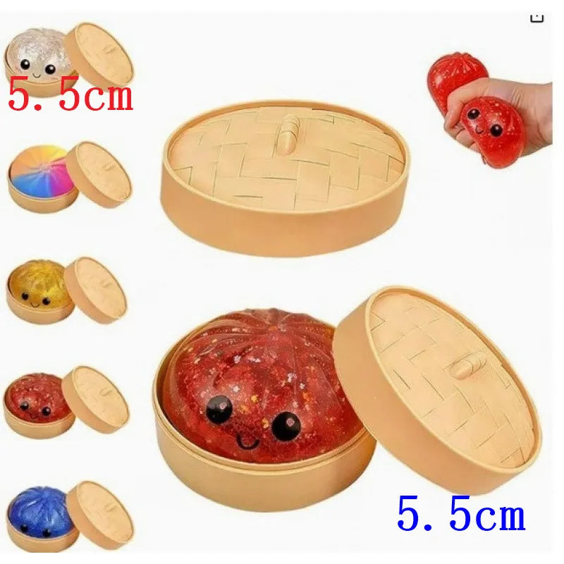 5.5/8.5cm Stress 1-12Pcs Dumpling Squash Toy Dampaline Squishy with Box Dumplings Sensory Squeeze Toy for  Relief Gift Birthday Atypical Journey Store