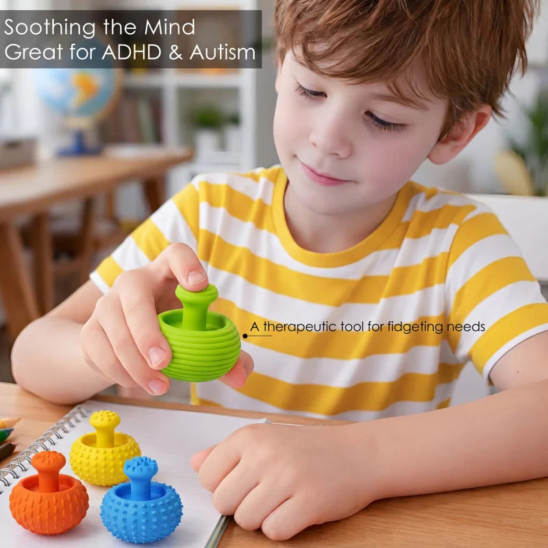 Silicone thumb joystick stress relief toy, suitable for kids and adults, 4-piece set, sensory toy with fun textured gadgets Atypical Journey Store