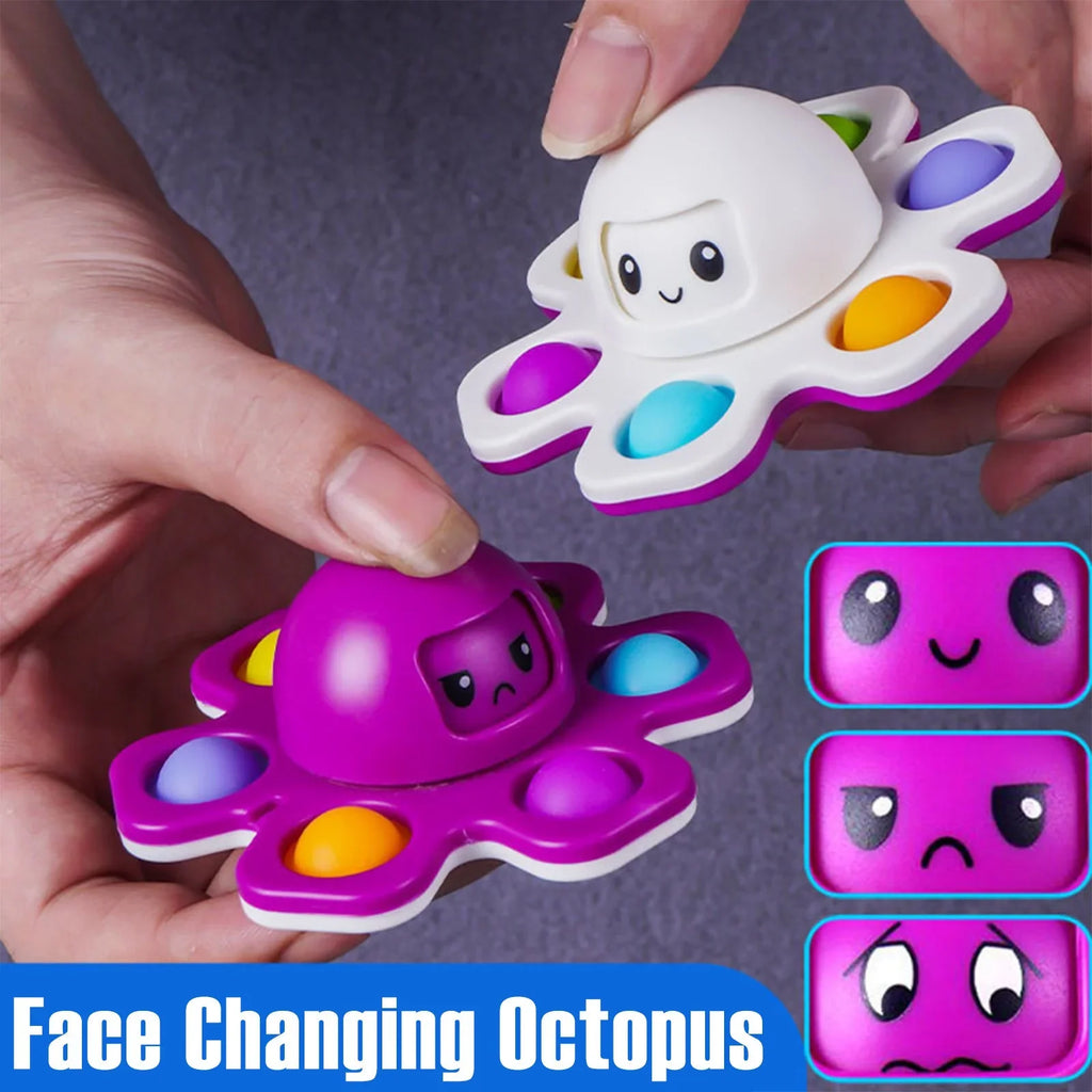 1PCS New Anti Stress Push Bubble Fidget Spinner Face-Changing Sensory Toy Push popete Spiner Stress Relief Fidget Toys For Kids Atypical Journey Store