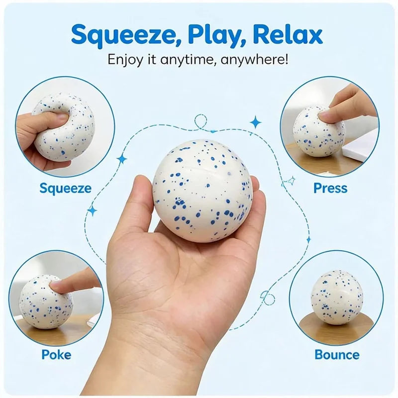 Needoh Snow Ball Crunch Stress Ball Squishy Fidget Sensory Toy Soft Quick Rebound Flour Filling  Anti-anxiety Decompression Toy Atypical Journey Store