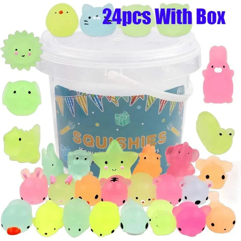 Squishy Kawaii Glow in The Dark Mochi Animal Toys for Kids - 12/36PCS Atypical Journey Store