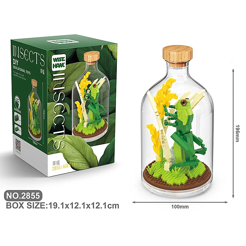 New Product Simulation Animal Series Creative Children's Toys Bottled Building Blocks Flamingo Seahorse Educational Gift Model Atypical Journey Store