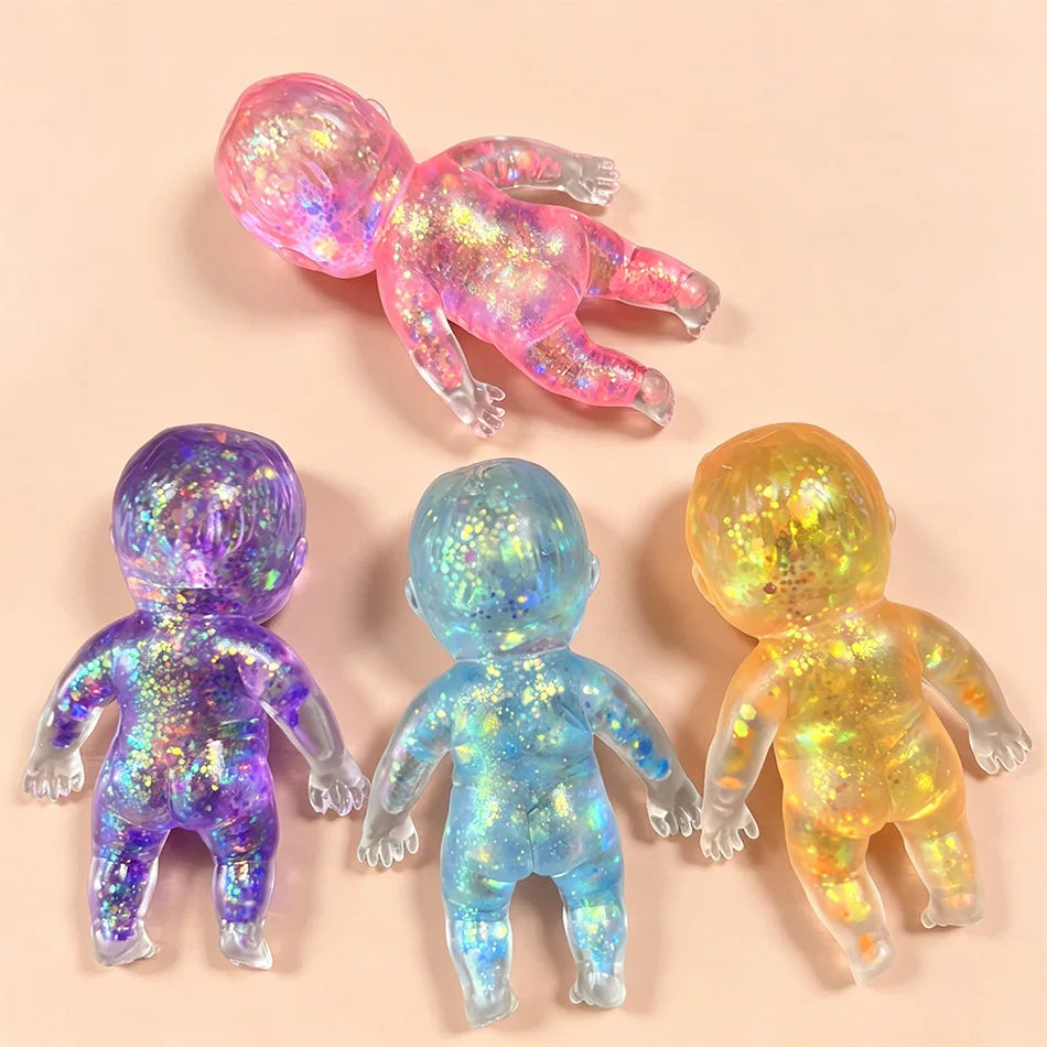 Top Seller Glitter Baby Squishy Toy Slow Rebound Fidget Toy Stress Relief Soft Squeeze Toy Creative Gift for Kids Adults