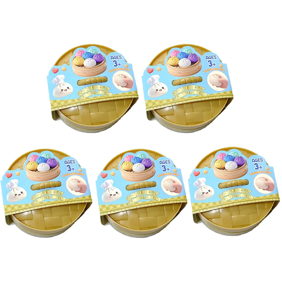 New 1-12pcs Glitter Dumpling Glitter Dumpling Squishy with Box Dumplings Sensory Squeeze Toy for Stress Relief Toys Atypical Journey Store