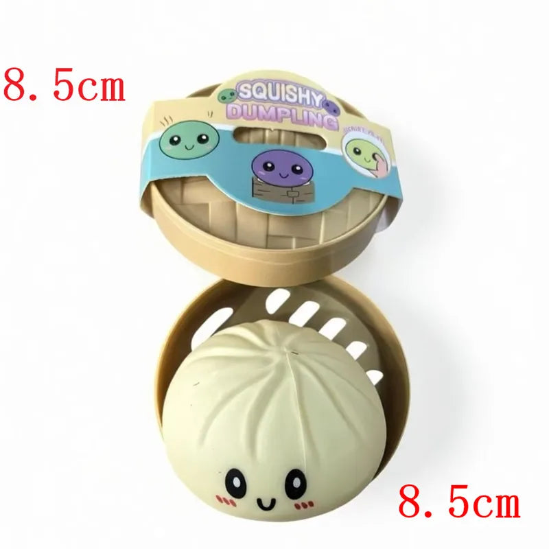 5.5/8.5cm Stress 1-12Pcs Dumpling Squash Toy Dampaline Squishy with Box Dumplings Sensory Squeeze Toy for  Relief Gift Birthday Atypical Journey Store