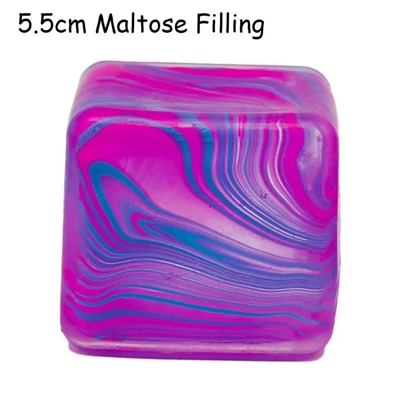 Nice Cube Rainbow Marbled Sensory Toy Maltose Stuffed Slow Rising Anxiety Relief Hand Exercise Ball ADHD Autism for Adults Gift Atypical Journey Store