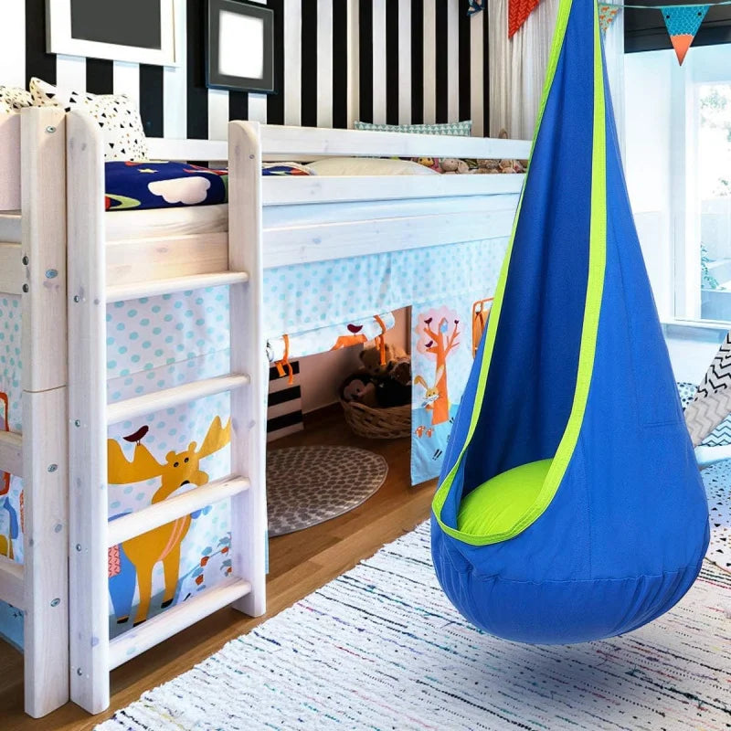 Children Hanging Pod Swing Hammock Chair With Inflatable Cushion & Side Pocket Portable Sensory Swing For Kids Indoor Outdoor Atypical Journey Store