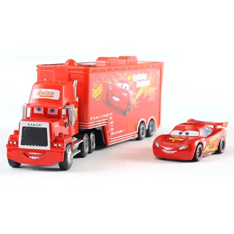 Disney Pixar Cars 3 Lightning McQueen, Jackson Storm, Cruz Ramirez, Hudson Mack Truck & Chick Hicks Toy Set Atypical Journey Store
