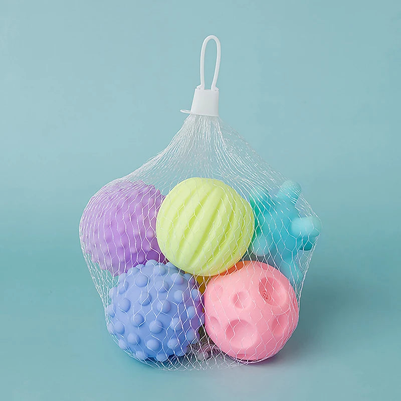 6Pcs Baby Toys Sensory Balls For Children Textured Hand Touch Ball Soft Massage Ball Infant Rattle Senses Toys Educational Bath Atypical Journey Store