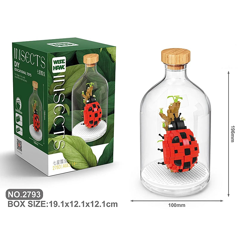 New Product Simulation Animal Series Creative Children's Toys Bottled Building Blocks Flamingo Seahorse Educational Gift Model Atypical Journey Store
