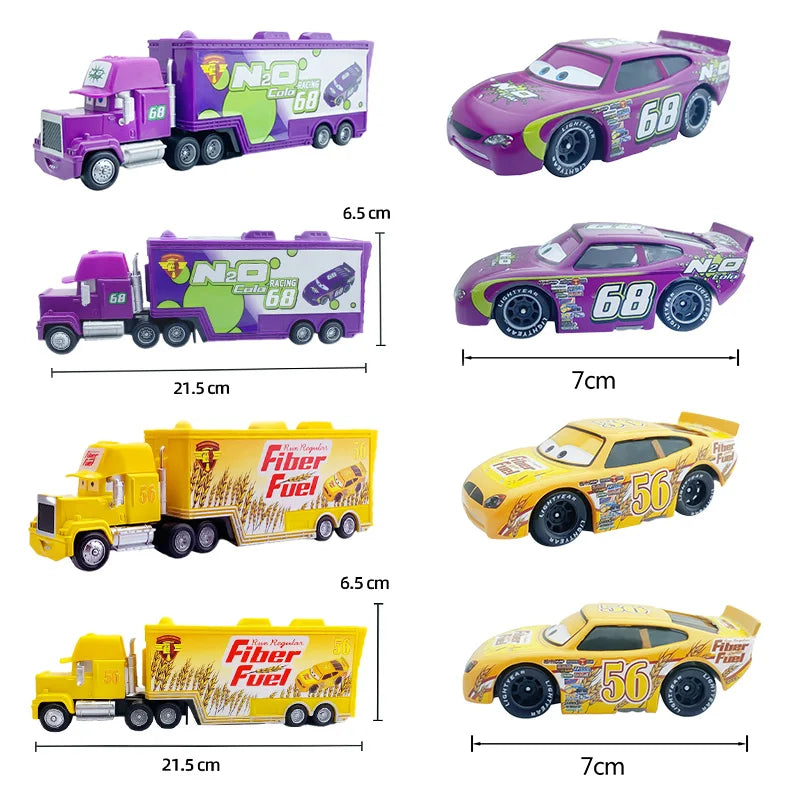 Disney Pixar Cars 3 Lightning McQueen, Jackson Storm, Cruz Ramirez, Hudson Mack Truck & Chick Hicks Toy Set Atypical Journey Store
