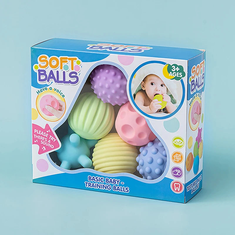6Pcs Baby Toys Sensory Balls For Children Textured Hand Touch Ball Soft Massage Ball Infant Rattle Senses Toys Educational Bath Atypical Journey Store