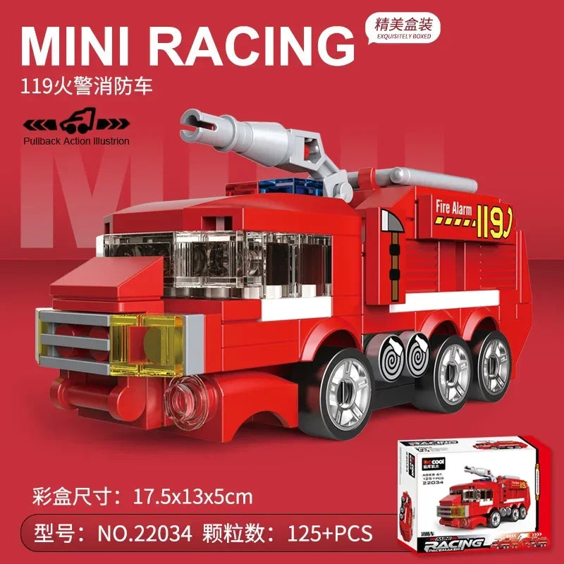 Racing Car Bus Engineering Vehicle Ambulance Pull Back Model Building Blocks Brick Toys Children Boys Compatible With Lego Atypical Journey Store