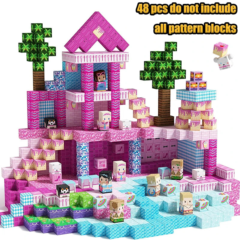 Magnetic Building Blocks Mine World Magnetic Mine Exploration Construction Brick Cube STEM Toy Set Gift for Boy Girl Children Atypical Journey Store