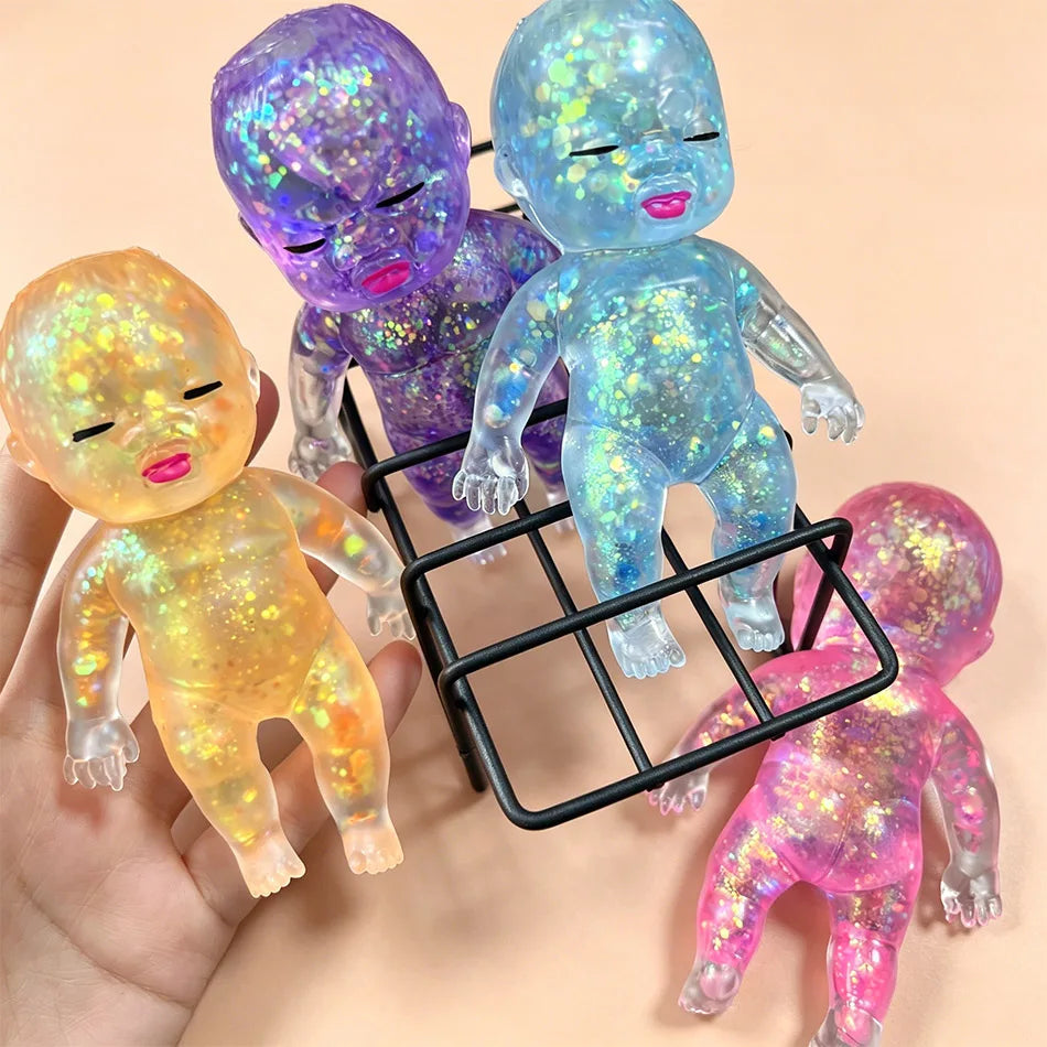 Top Seller Glitter Baby Squishy Toy Slow Rebound Fidget Toy Stress Relief Soft Squeeze Toy Creative Gift for Kids Adults