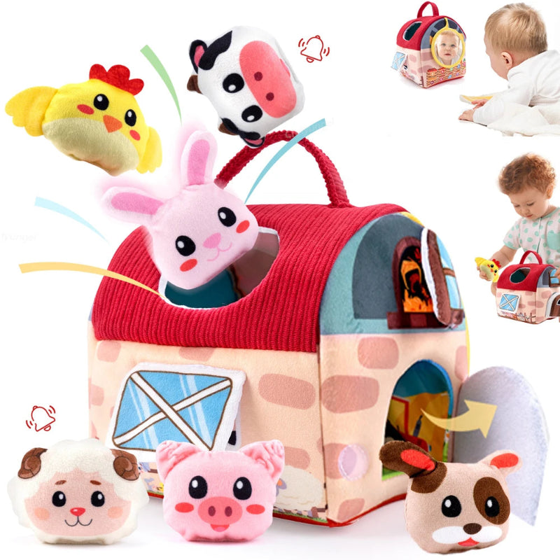 Montessori Plush Barn Sensory Toy Set with Farm Animals for Babies Atypical Journey Store