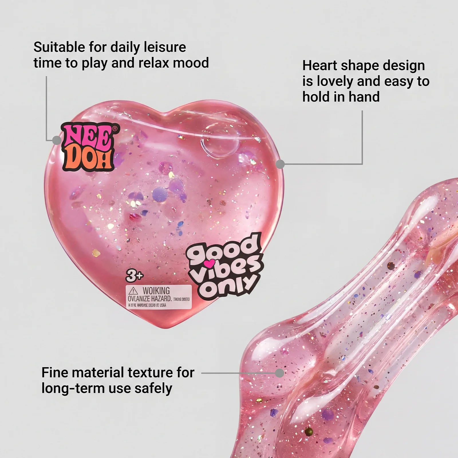 Heart-Shaped Squishy Toy, Soft and Comfortable to the Touch, Non-Sticky, Quick to Bounce Back, Cute and Compact, Portable Palm-Sized Toy. Size: 4Cm*3.8Cm/6.5Cm*6Cm Atypical Journey Store